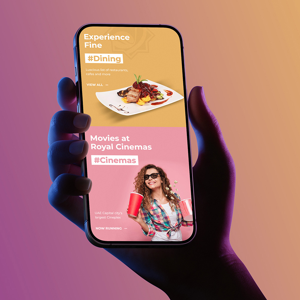 dalma mall website on mobile device